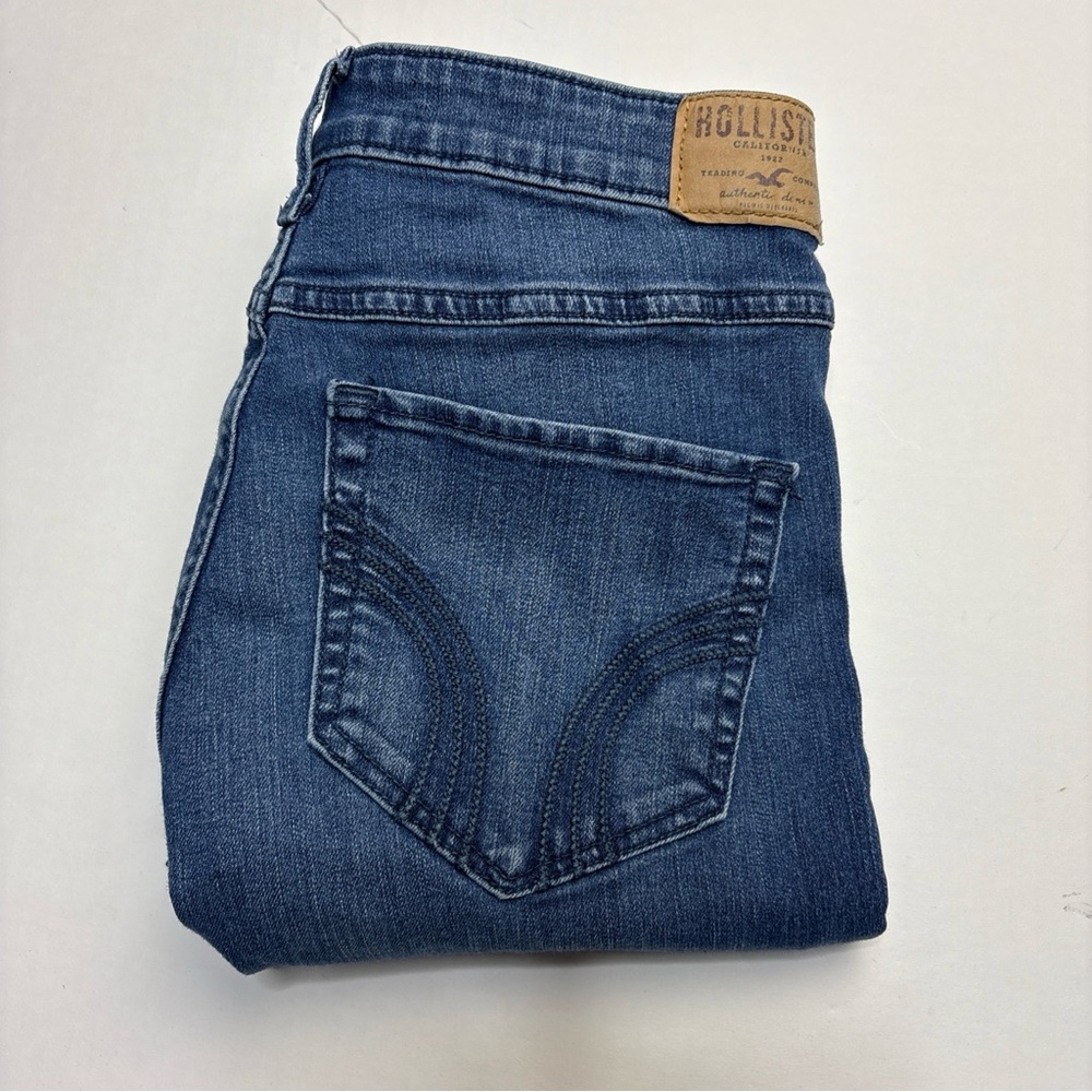 Hollister Women Size 7 R Jeans Super Skinny High Rise Blue Denim Stretch